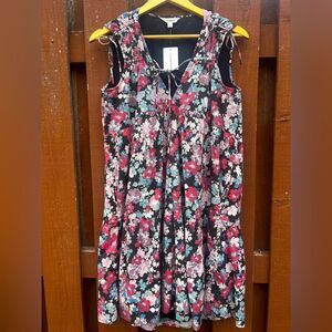 NEW Women’s Lucky Brand Poplin Floral Sleeveless Mini Dress SZ Small
